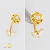 FLOWER FLORAL DESIGN TOP 316L SURGICAL STEEL CURVED BARBELL/EYEBROW